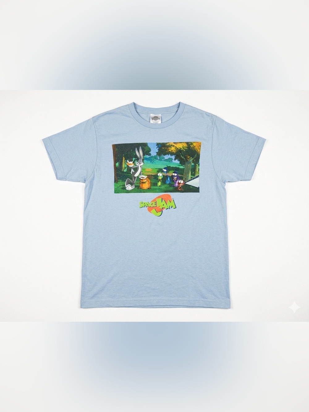 Space‎ Jam T Shirt Medium M Light Blue Bugs Bunny Nerdlucks Graphic Movie Tee
